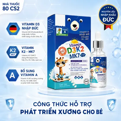 Bổ Sung Vitamin D3 K2 MK7 Upgro (từ ĐỨC 🇩🇪) Giúp Tăng Cường Hấp Thu Canxi và Chăm Sóc Xương Răng