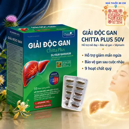 🌿 Giải Độc Gan Chitta Plus 50 Viên Nang Mềm - Hỗ Trợ Gan Khỏe, Da Sáng Từ Bên Trong