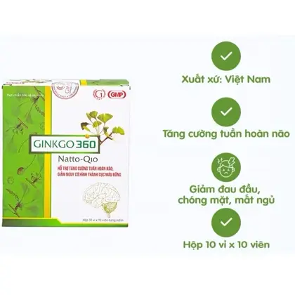 Hoạt huyết, bổ não, giúp ngủ ngon 💤 GINKGO 360 NATTO Q10 hàm lượng cao tăng cường tuần hoàn não 🌿