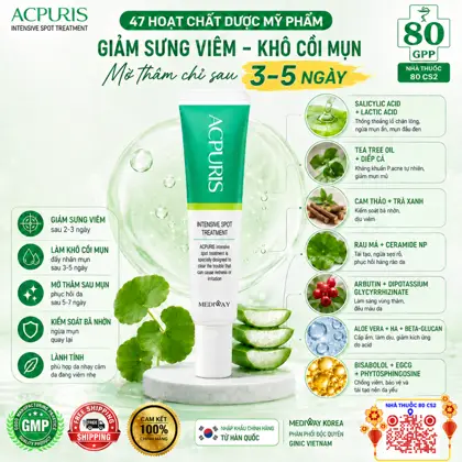 Kem Chấm Mụn Acpuris Intensive Spot Treatment 7g Hàn Quốc Giảm Sưng Viêm Khô Cồi Mờ Thâm Cho Da Dầu Mụn Nhạy Cảm