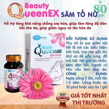 SÂM TỐ NỮ UNION - Làm Đẹp Da, Chống Lão Hóa Da, Bổ sung nội tiết tố nữ, Giảm Thâm Nám - Hộp 30 viên
