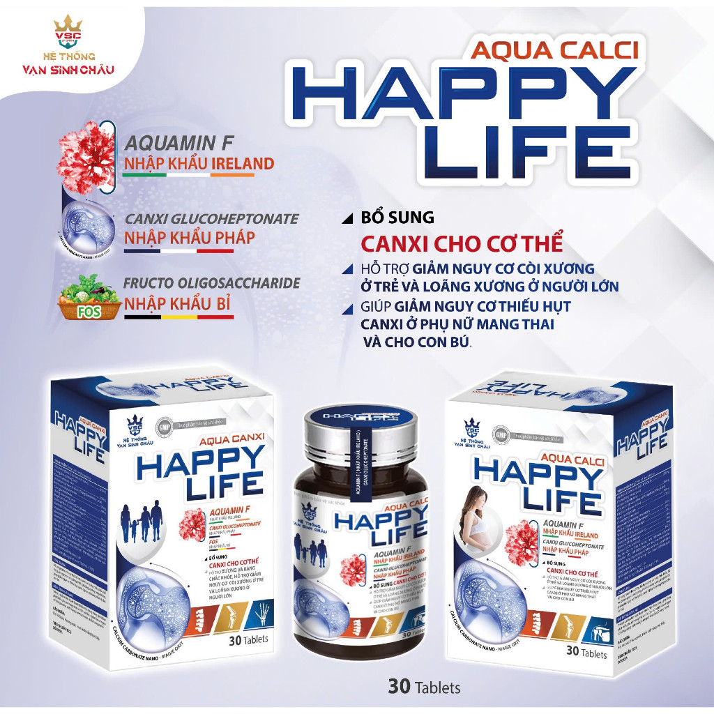 🚀 Tăng chiều cao tự nhiên 🌿Tảo biển AQUA CALCI Happy Life tự nhiên Nguyên liệu nhập từ Ireland 🇮🇪, Pháp 🇫🇷, Bỉ 🇧🇪.