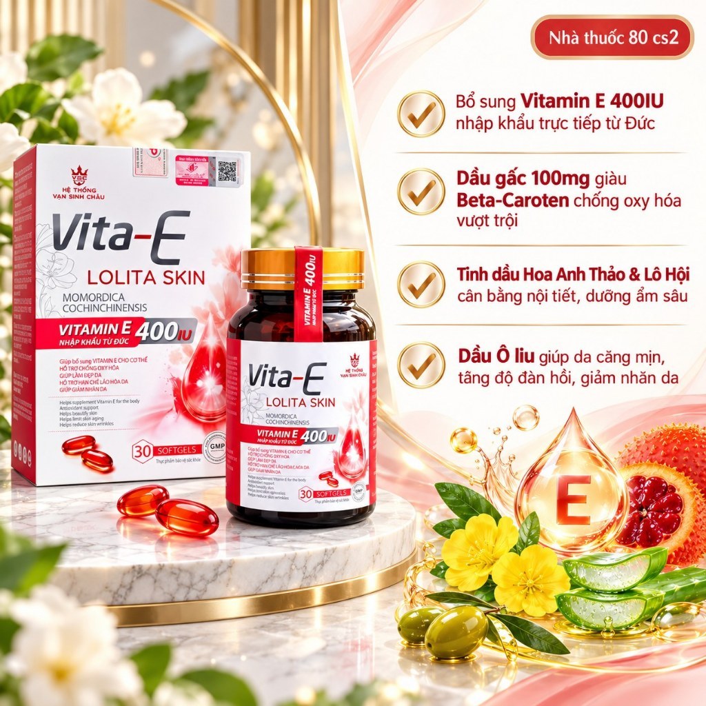 Viên Uống Vitamin E Đỏ Hỗn Hợp - Làn Da Tươi Trẻ Và Rạng Rỡ